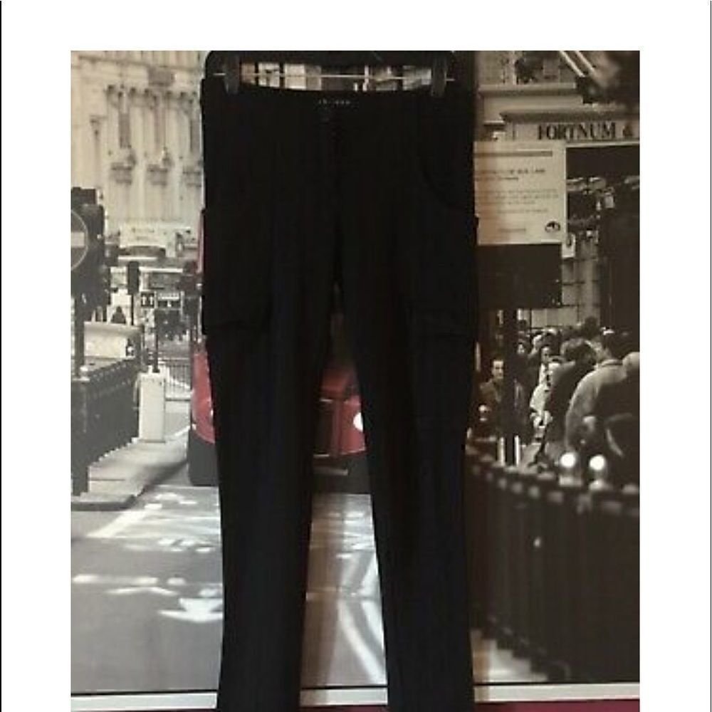 𝅺euc Theory cargo pocket skinny pants sz 4 black
